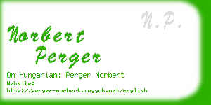 norbert perger business card